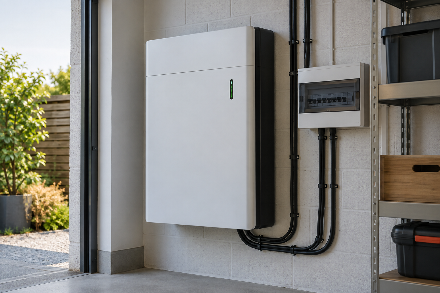 Wall-mounted domestic battery storage system